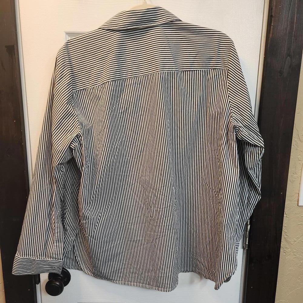 Calvin Klein Women's Striped Lace-Up Blouse- Size 0X - Picture 6 of 9